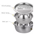 Basin With Vegetable Cutter Drain Basket - Image 2