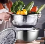 Basin With Vegetable Cutter Drain Basket