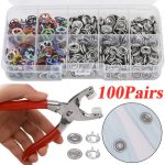 Snap Button Tool Kit With 100 Pcs Color Button Box Free